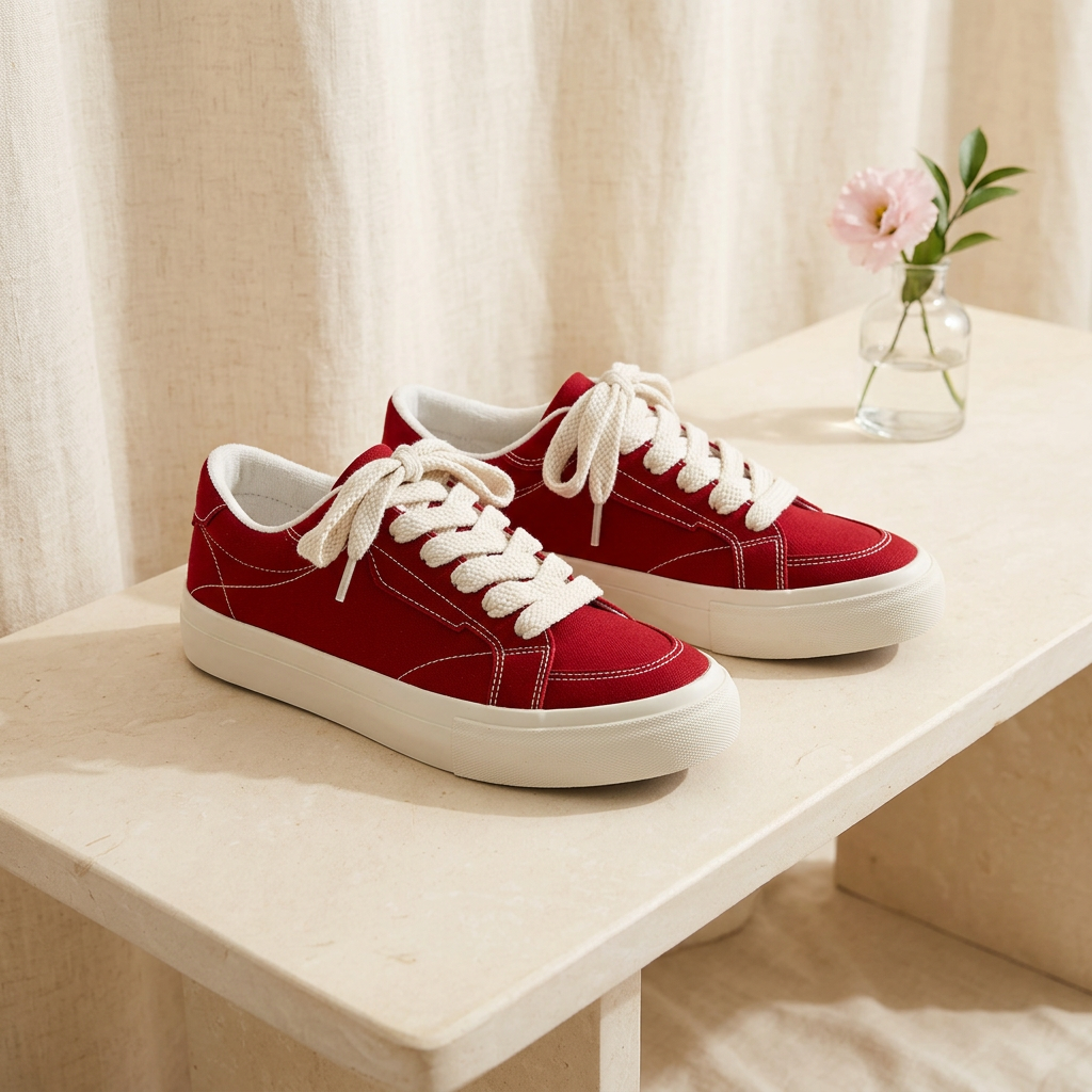 Red sneakers ambient shot