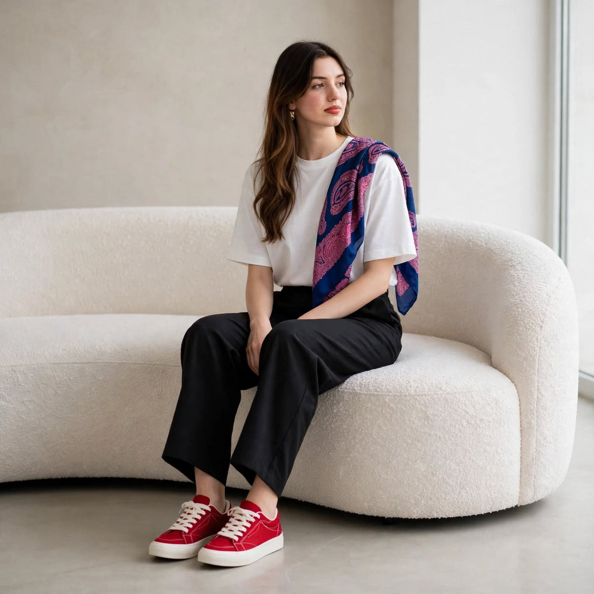 Contrast Stitch Low-Top Sneakers