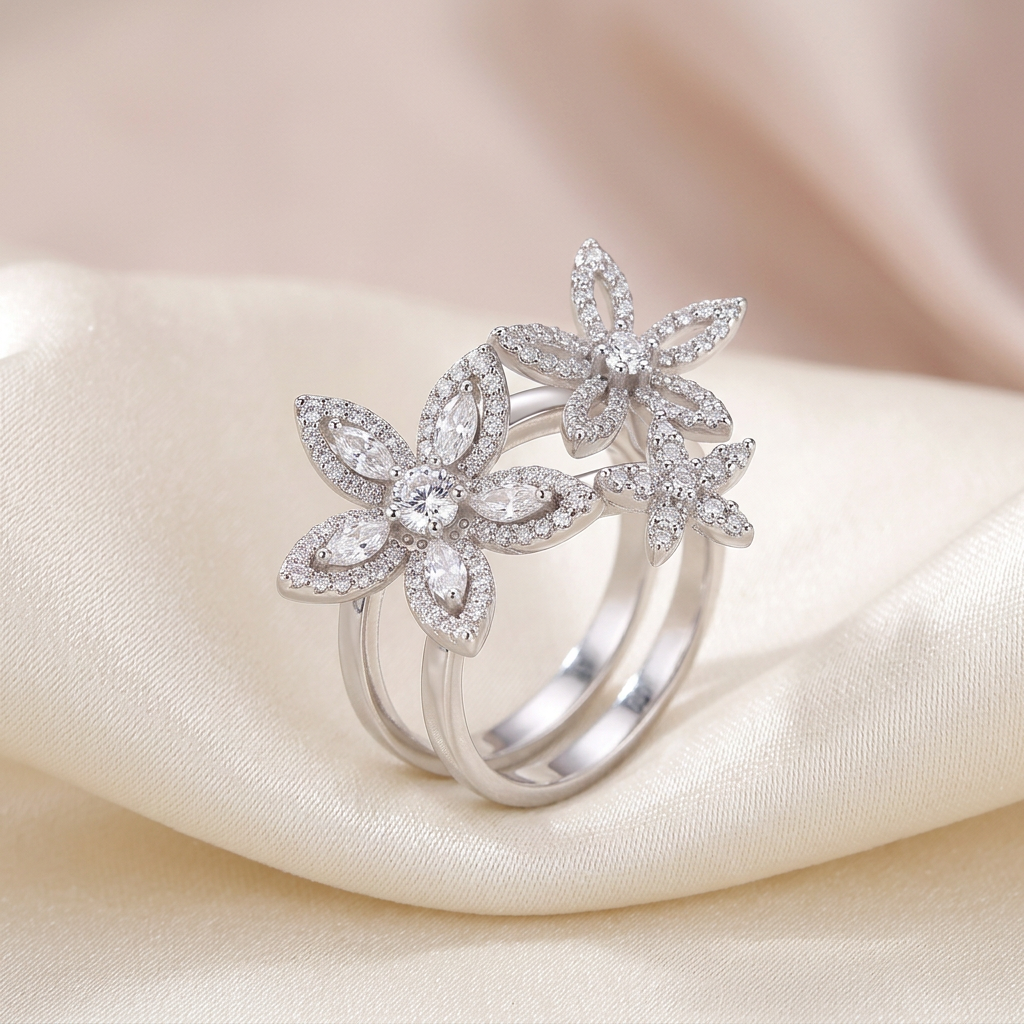Ring on ivory satin