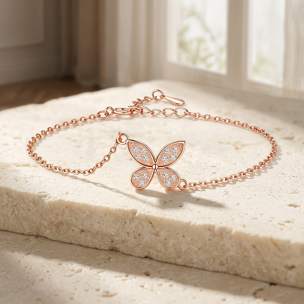 Rose bracelet on stone