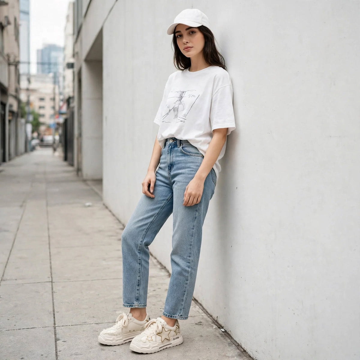 Ivory Star Appliqué Chunky Sneakers
