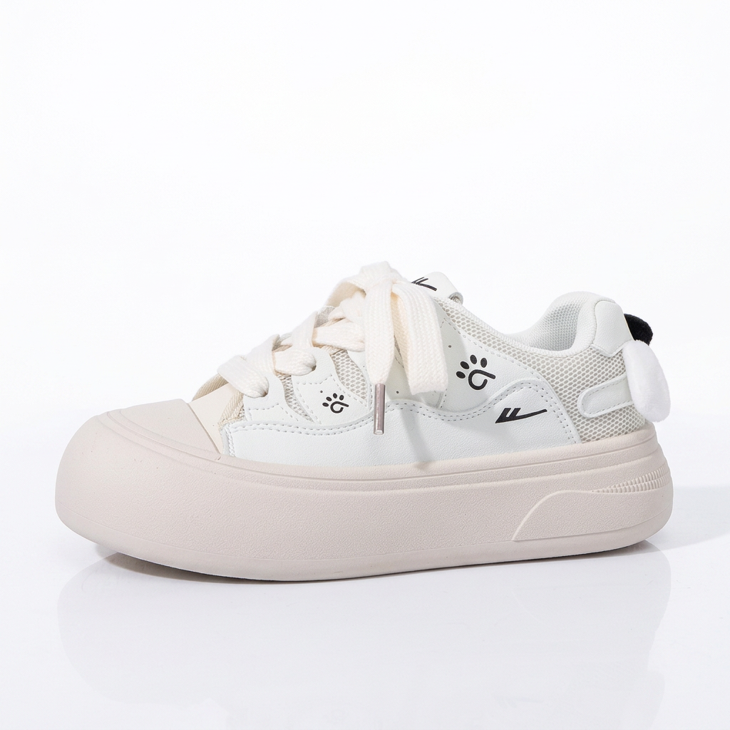 White Kawaii Paw Sneaker Clean Shot