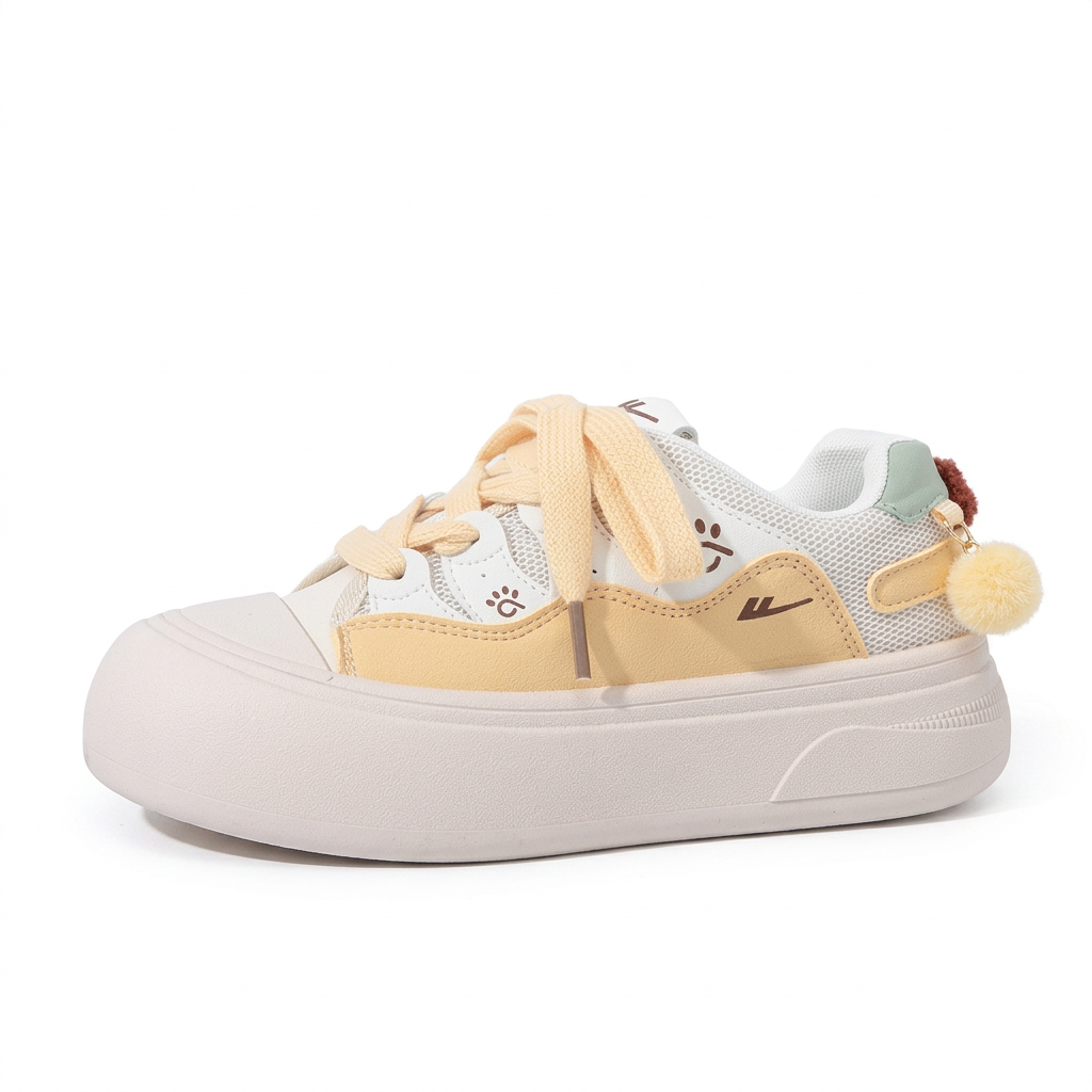 Yellow Kawaii Paw Sneaker Clean Shot