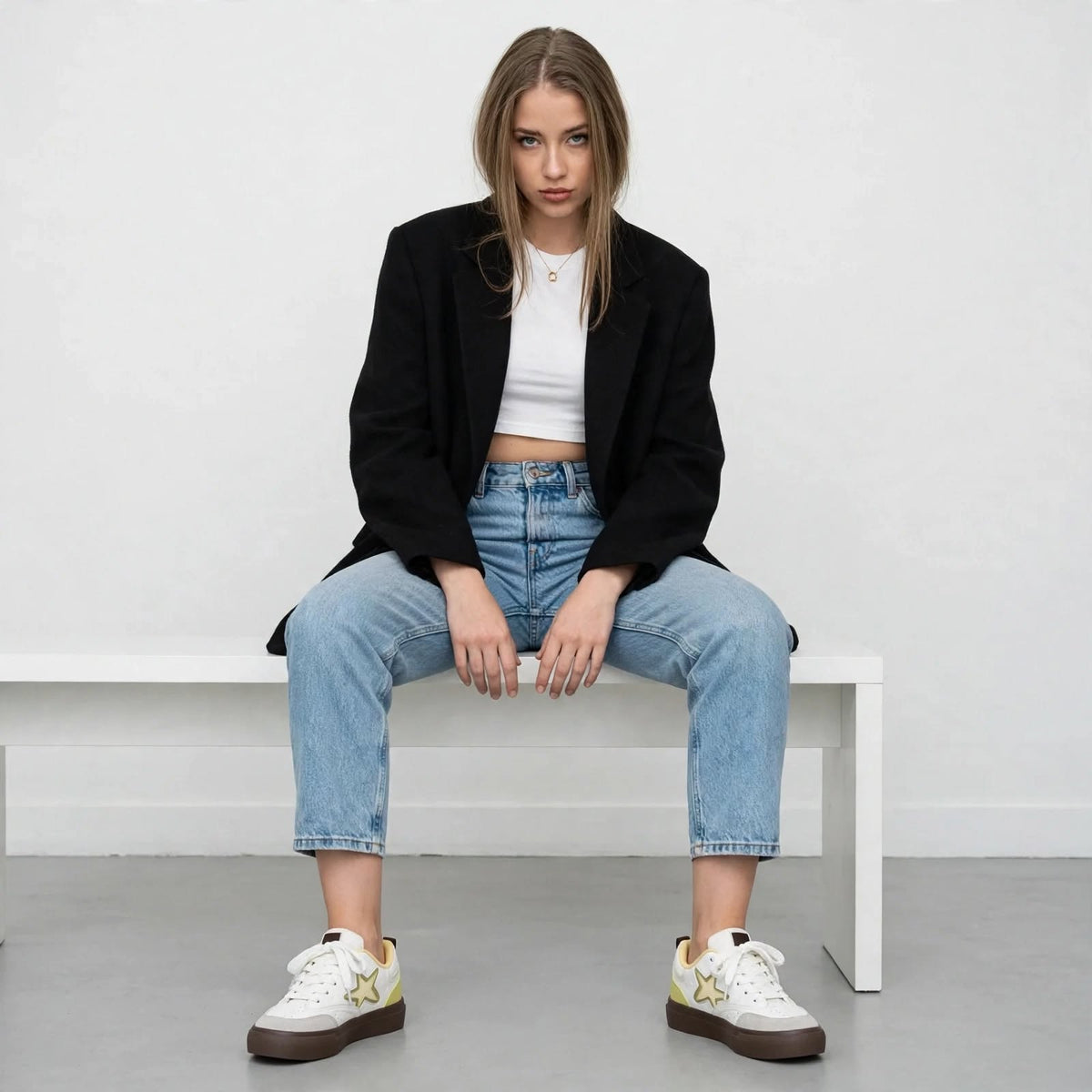 Star Detail Retro Platform Sneakers